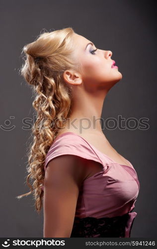 Studio portrait of young woman