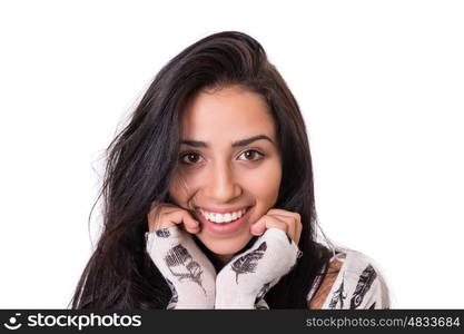 Studio shot of a beautiful young casual woman