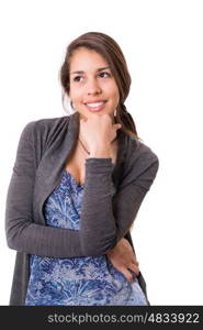 Studio shot of a beautiful young casual woman