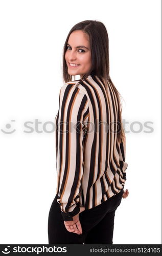 Studio shot of a beautiful young casual woman