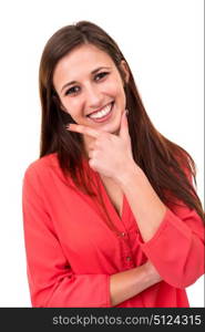 Studio shot of a beautiful young casual woman