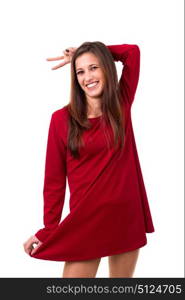 Studio shot of a beautiful young casual woman