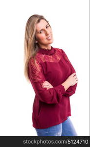 Studio shot of a beautiful young casual woman