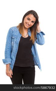 Studio shot of a beautiful young casual woman