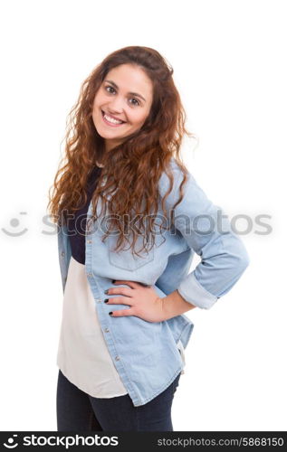 Studio shot of a beautiful young casual woman