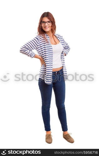 Studio shot of a beautiful young casual woman