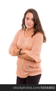 Studio shot of a beautiful young casual woman