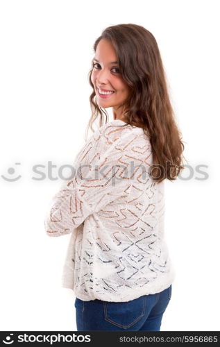 Studio shot of a beautiful young casual woman