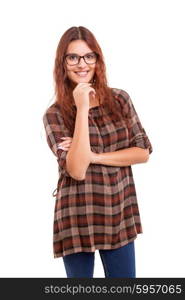 Studio shot of a beautiful young casual woman