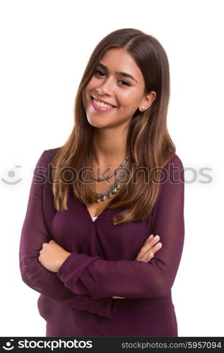 Studio shot of a beautiful young casual woman