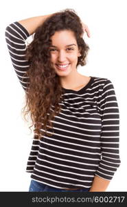 Studio shot of a beautiful young casual woman