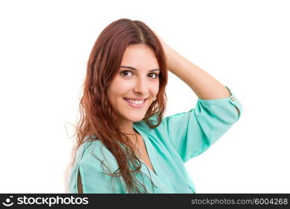 Studio shot of a beautiful young casual woman