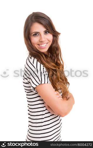 Studio shot of a beautiful young casual woman