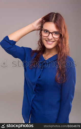 Studio shot of a beautiful young casual woman