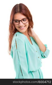 Studio shot of a beautiful young casual woman