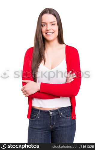 Studio shot of a beautiful young casual woman