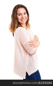 Studio shot of a beautiful young casual woman