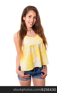 Studio shot of a beautiful young casual woman