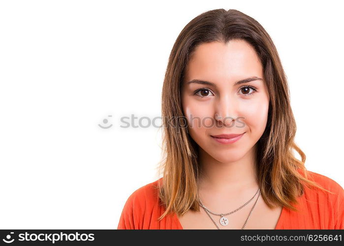 Studio shot of a beautiful young casual woman