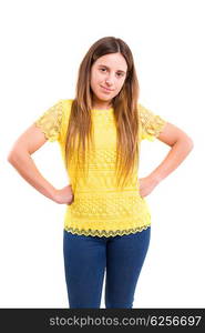 Studio shot of a beautiful young casual woman