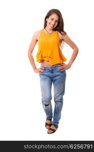 Studio shot of a beautiful young casual woman