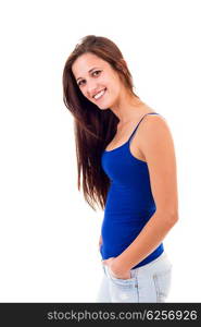 Studio shot of a beautiful young casual woman