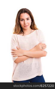 Studio shot of a beautiful young casual woman