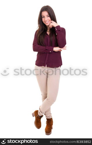 Studio shot of a beautiful young casual woman