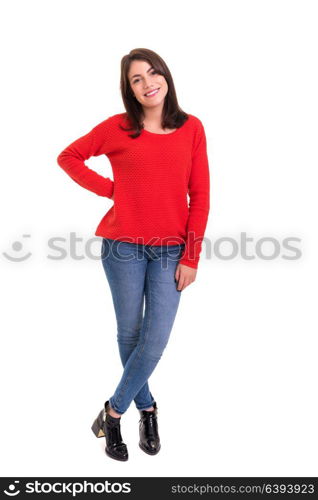 Studio shot of a beautiful young casual woman