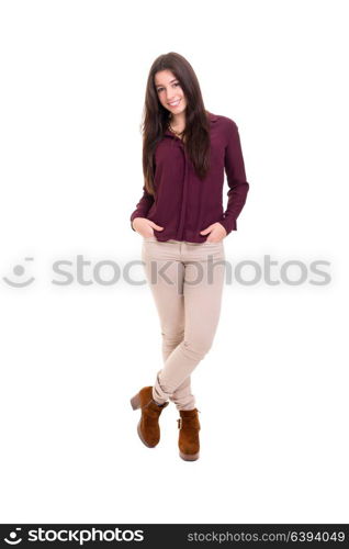 Studio shot of a beautiful young casual woman