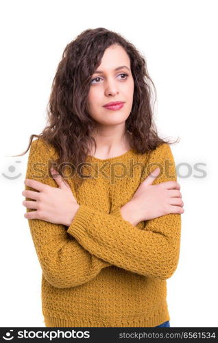 Studio shot of a beautiful young casual woman