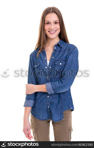 Studio shot of a beautiful young casual woman