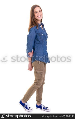 Studio shot of a beautiful young casual woman