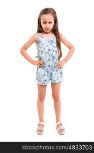 Studio shot of a mad young girl - isolated over white