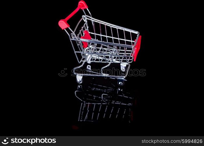 Studio shot of a shopping cart isolated over white