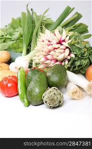 Studio shot of a variety of healthy fresh vegetables