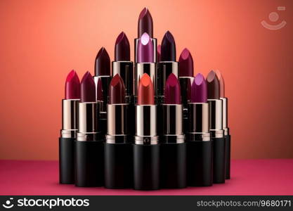 Studio shot of assortment lipsticks.. Studio shot of assortment lipsticks