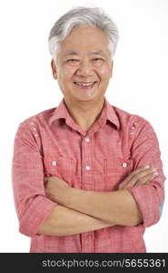 Studio Shot Of Chinese Senior Man