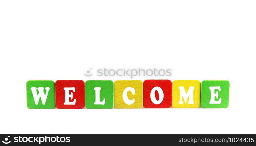 Studio Shot Of Colorful Toy Blocks Against White Background