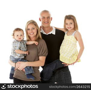 Studio Shot Of Family Group In Studio