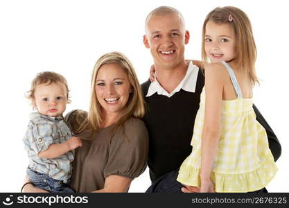 Studio Shot Of Family Group In Studio