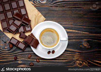 studio shot of fresh cookies and coffee on wooden background. fresh cookies and coffee on wooden background
