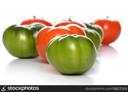Studio shot of tomatoes on white background