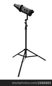 Studio strobe isolated on the white background