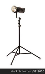 Studio strobe isolated on the white background