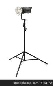 Studio strobe isolated on the white background