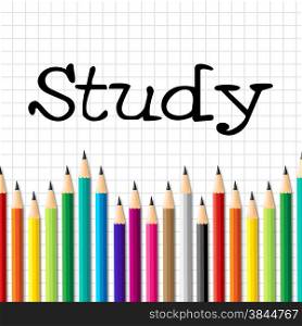 Study Pencils Indicating Kid Stationery And College