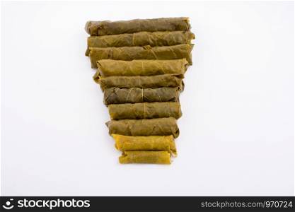 Stuffed grape leaves in Turkish style cooking