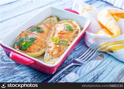 stuffed merrow with chickenmeat and cheese