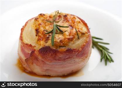 stuffed onion with bacon